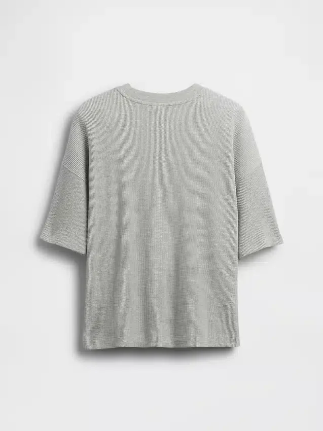 Camiseta infantil oversize de punto waffle