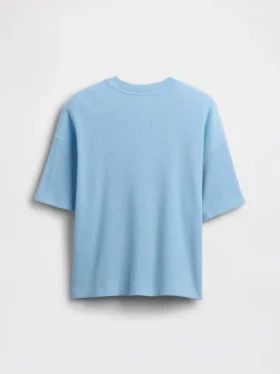 Camiseta infantil oversize de punto waffle