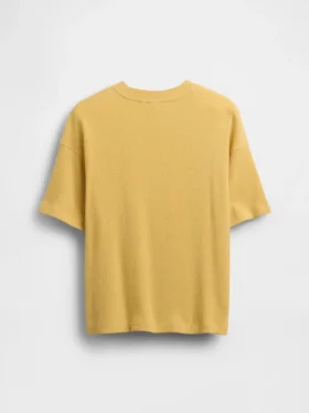 Camiseta infantil oversize de punto waffle