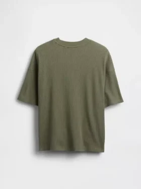 Camiseta infantil oversize de punto waffle