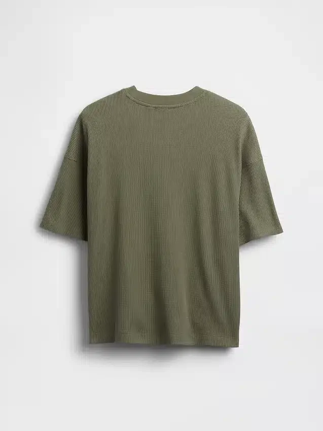Camiseta infantil oversize de punto waffle