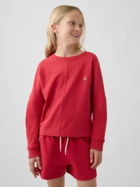 Camiseta infantil oversize de tejido grueso con costuras