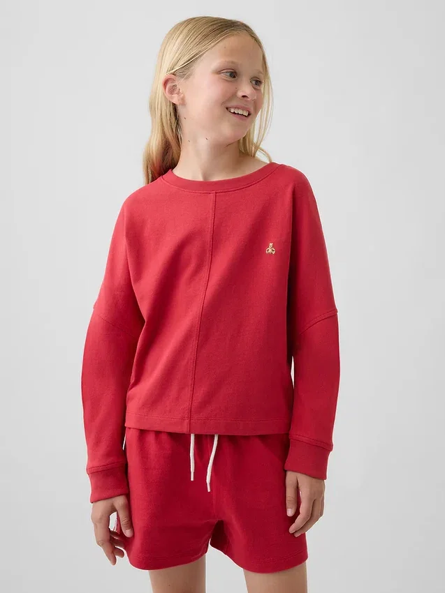 Camiseta infantil oversize de tejido grueso con costuras