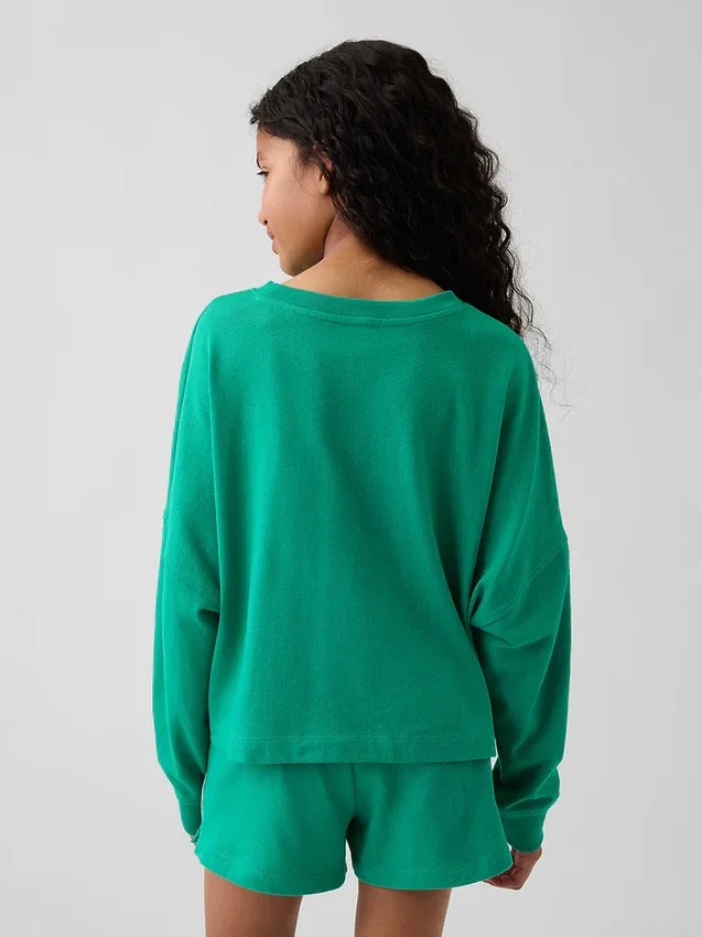 Camiseta infantil oversize de tejido grueso con costuras