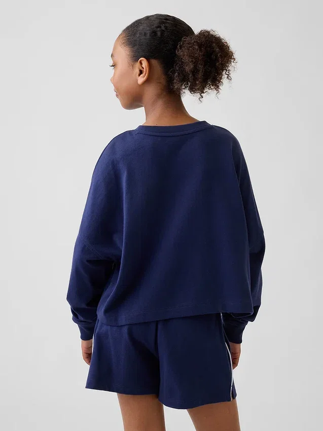 Camiseta infantil oversize de tejido grueso con costuras