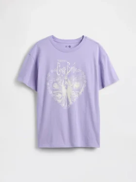 Camiseta infantil oversize tipo túnica con estampado