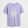 Camiseta infantil oversize tipo túnica con estampado