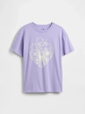Camiseta infantil oversize tipo túnica con estampado