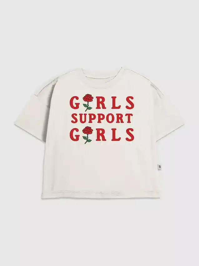 Camiseta infantil para niñas con estampado «Support Girls»
