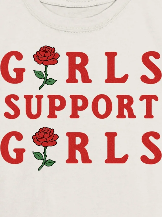 Camiseta infantil para niñas con estampado «Support Girls»