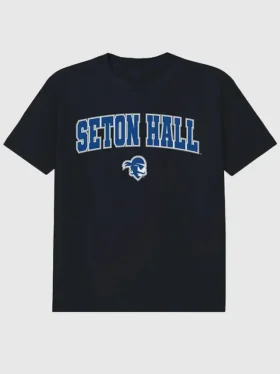 Camiseta negra con el Arch Logo de la Universidad de Seton Hall