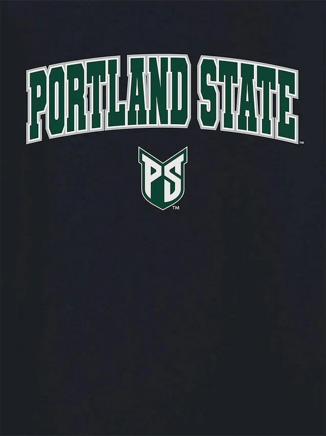 Camiseta negra con el Arch Logo de la Universidad Estatal de Portland