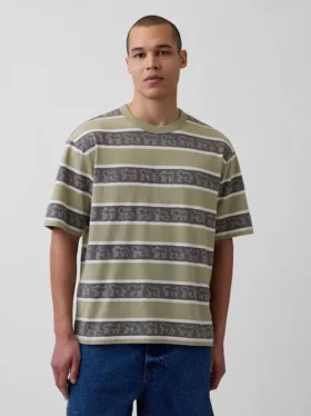 Camiseta oversize a rayas de Keith Haring