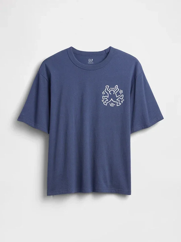 Camiseta oversize con estampado de Keith Haring