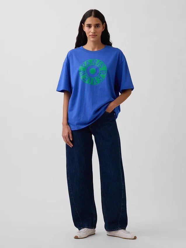 Camiseta oversize con estampado de Robert Indiana