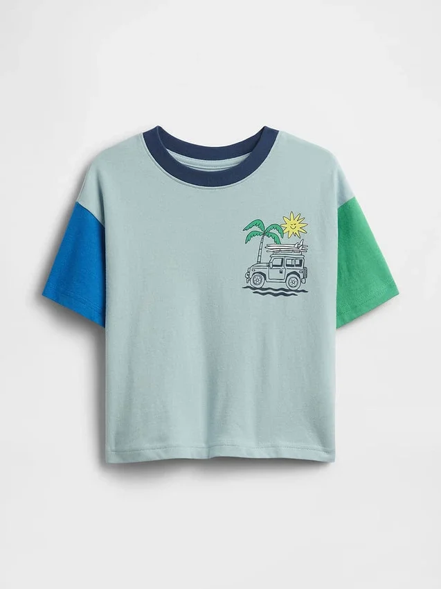 Camiseta oversize con estampado para bebés y niños pequeños