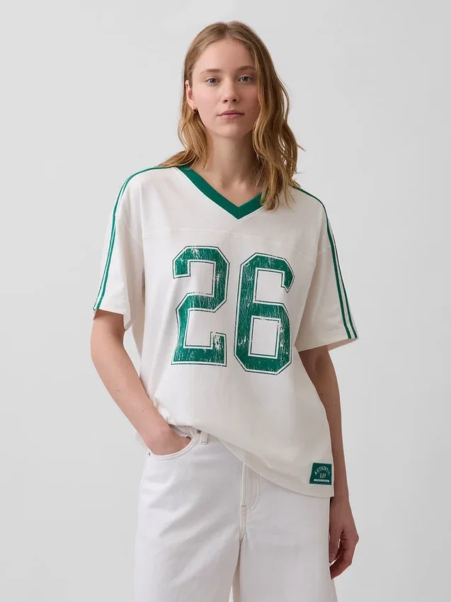Camiseta oversize con logotipo «Varsity»