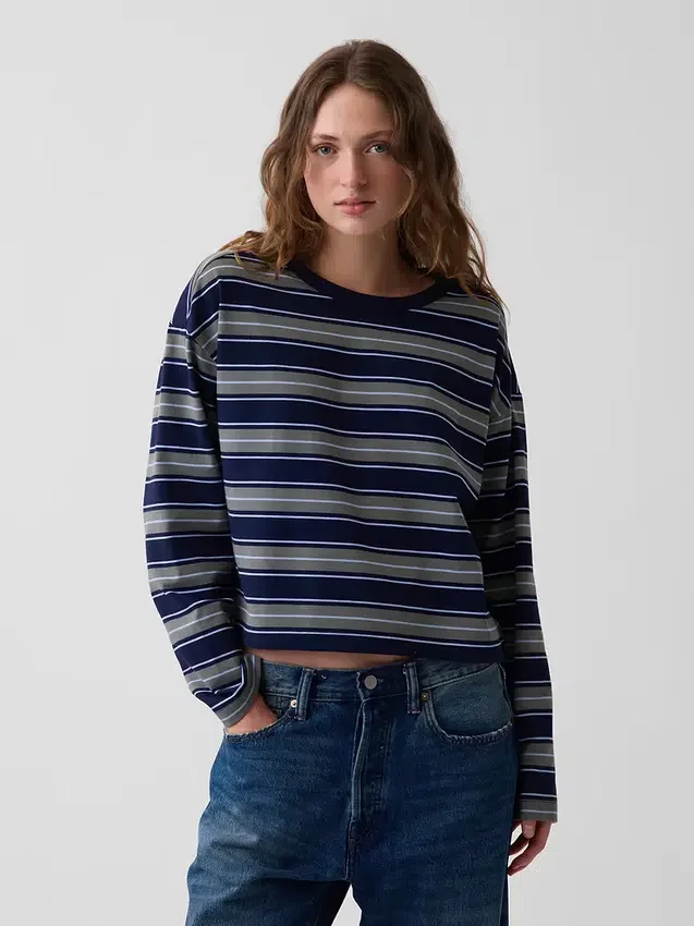 Camiseta oversize corta de punto