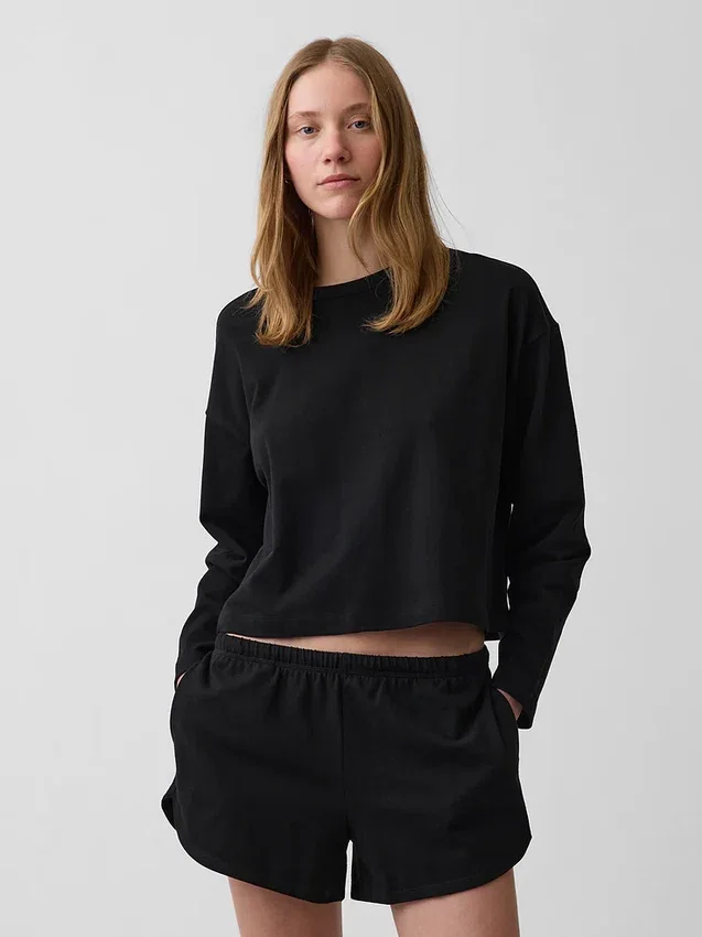 Camiseta oversize corta de punto