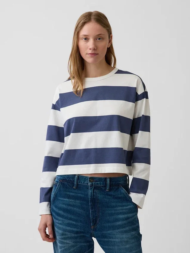 Camiseta oversize corta de punto