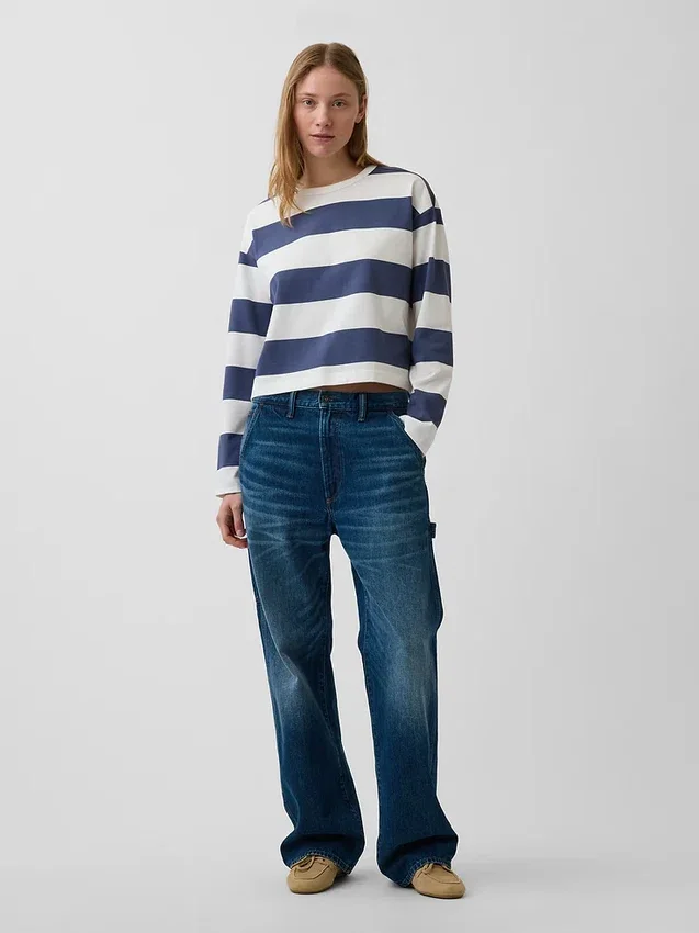 Camiseta oversize corta de punto