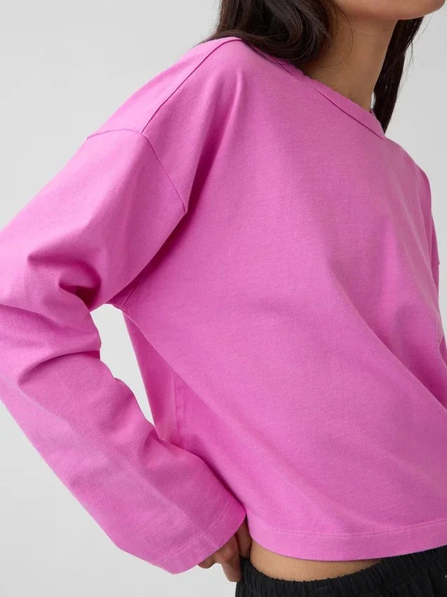 Camiseta oversize corta de punto