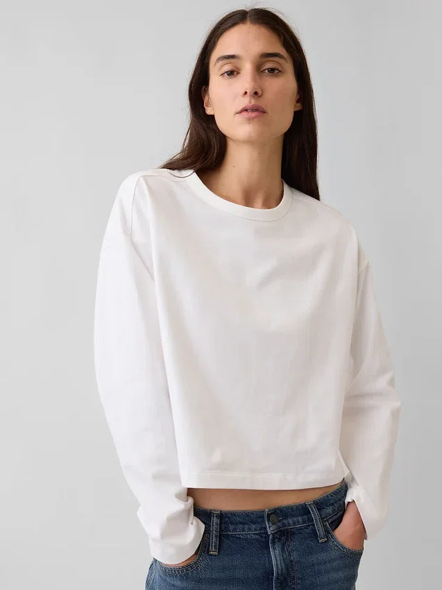 Camiseta oversize corta de punto