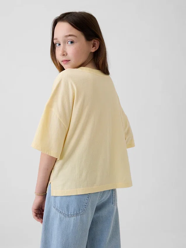 Camiseta oversize de corte cuadrado con logotipos de estados para niños