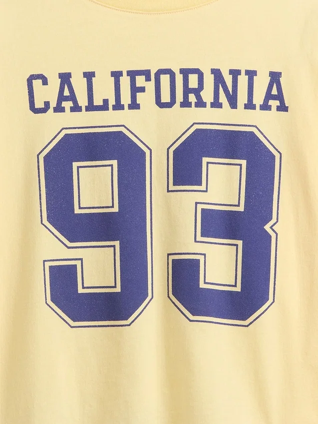 Camiseta oversize de corte cuadrado con logotipos de estados para niños