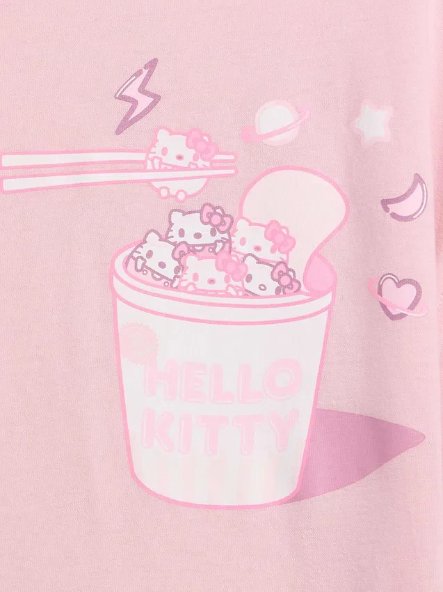 Camiseta oversize de corte cuadrado de Hello Kitty para niños