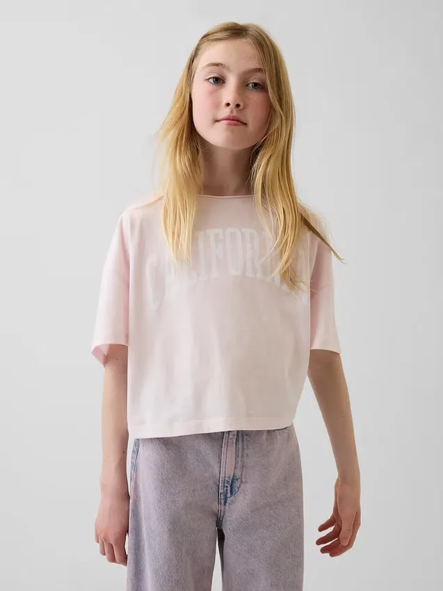Camiseta oversize de cuello ancho para niño