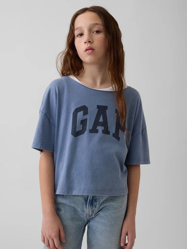 Camiseta oversize de cuello ancho para niño