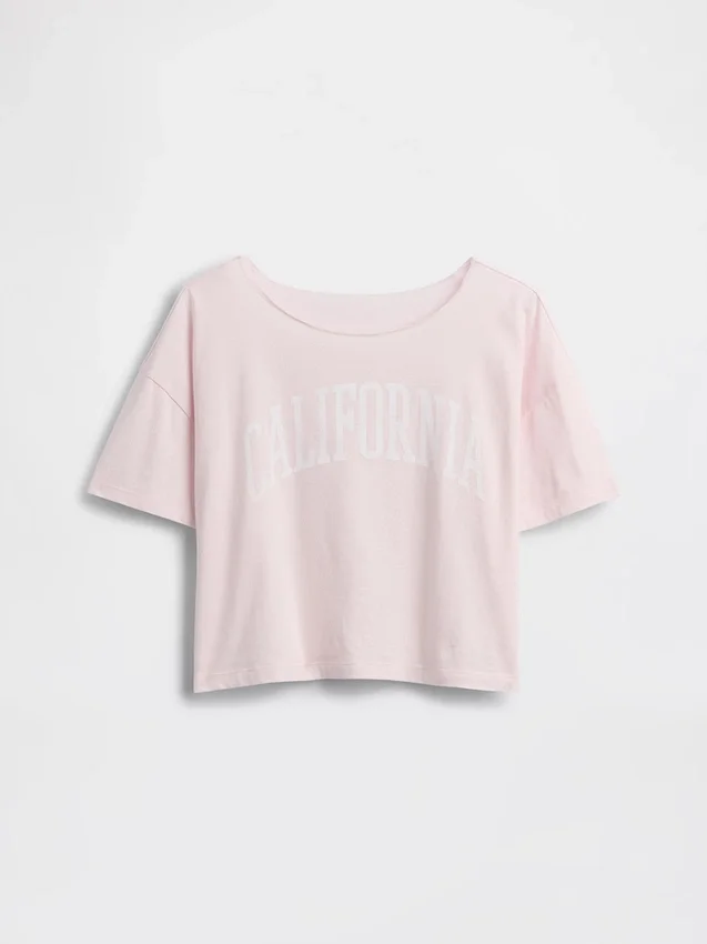 Camiseta oversize de cuello ancho para niño