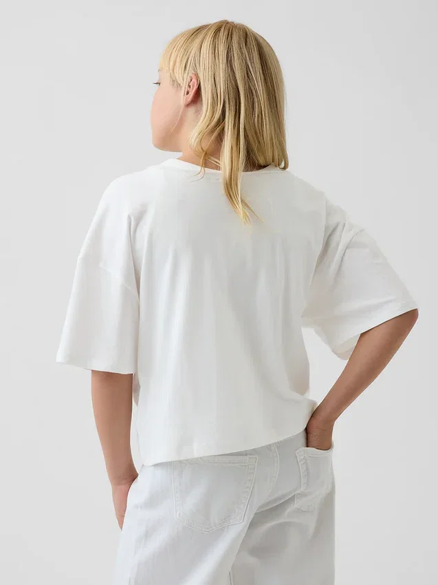 Camiseta oversize de cuello ancho para niño
