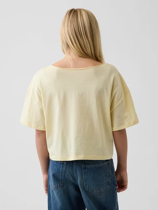 Camiseta oversize de cuello ancho para niño