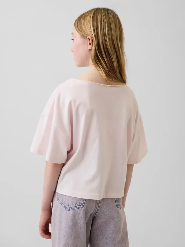 Camiseta oversize de cuello ancho para niño