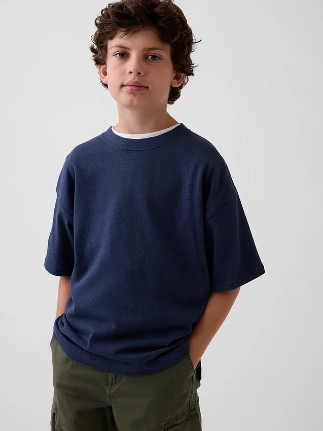 Camiseta oversize de peso grueso para niños
