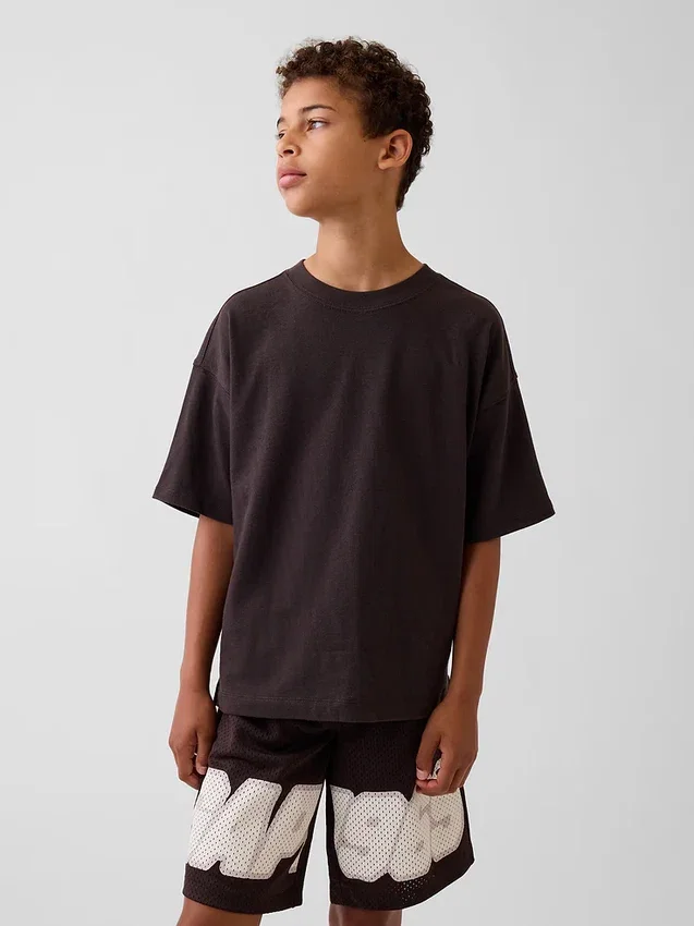 Camiseta oversize de peso grueso para niños