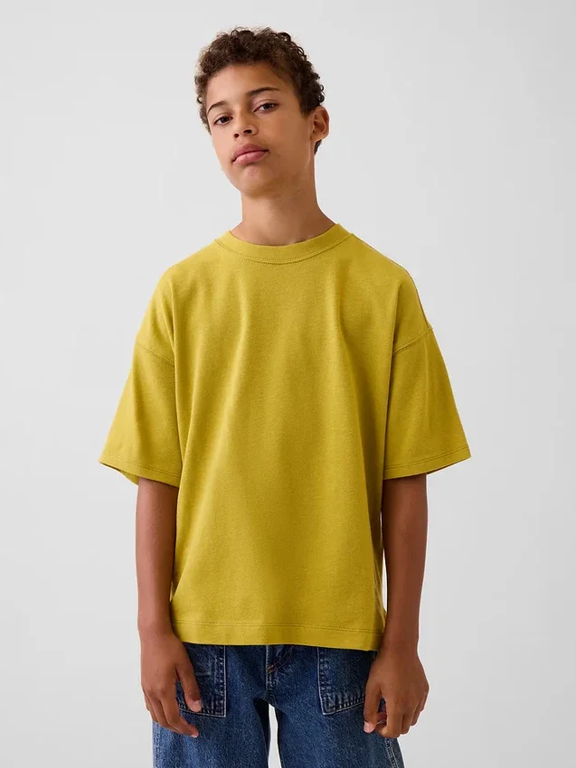 Camiseta oversize de peso grueso para niños