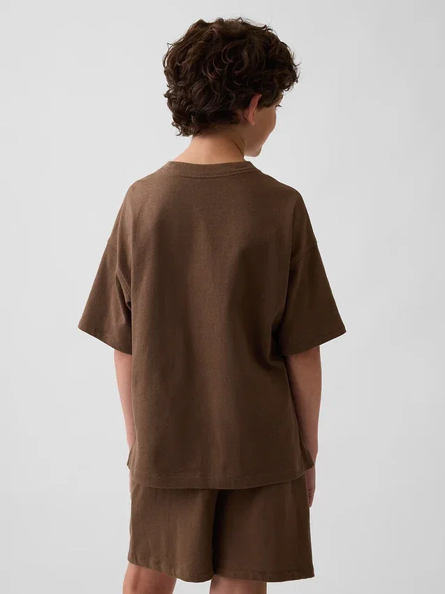 Camiseta oversize de peso grueso para niños