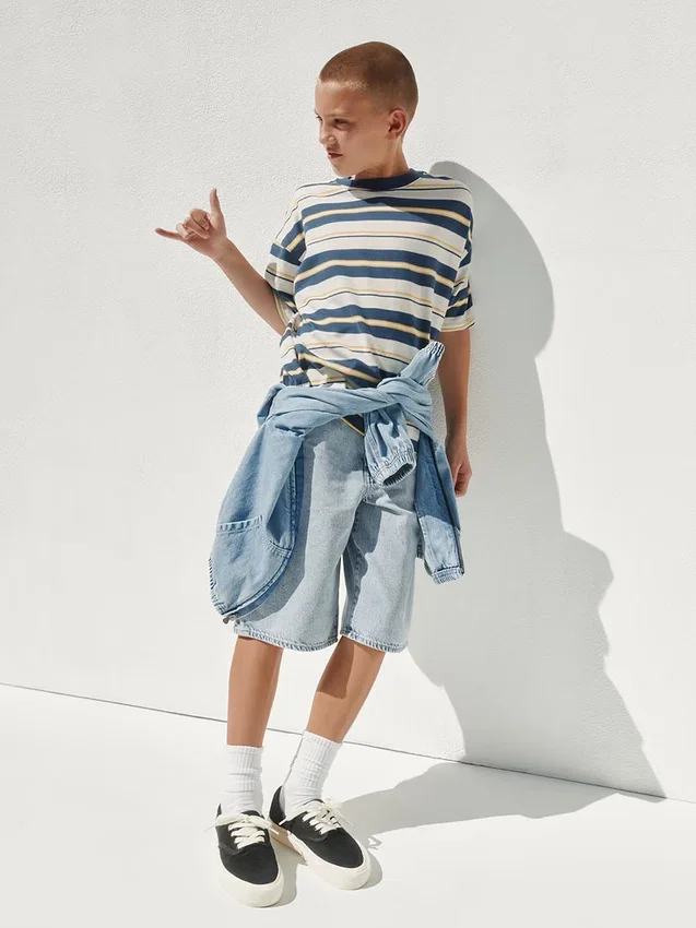 Camiseta oversize de peso grueso para niños