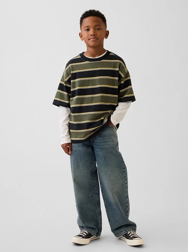 Camiseta oversize de peso grueso para niños