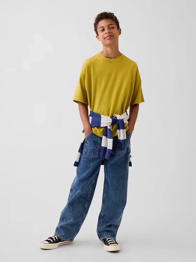 Camiseta oversize de peso grueso para niños