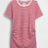 Camiseta premamá moderna de cuello redondo