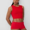 Camiseta sin costuras de canalé corta