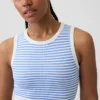 Camiseta sin costuras de canalé corta