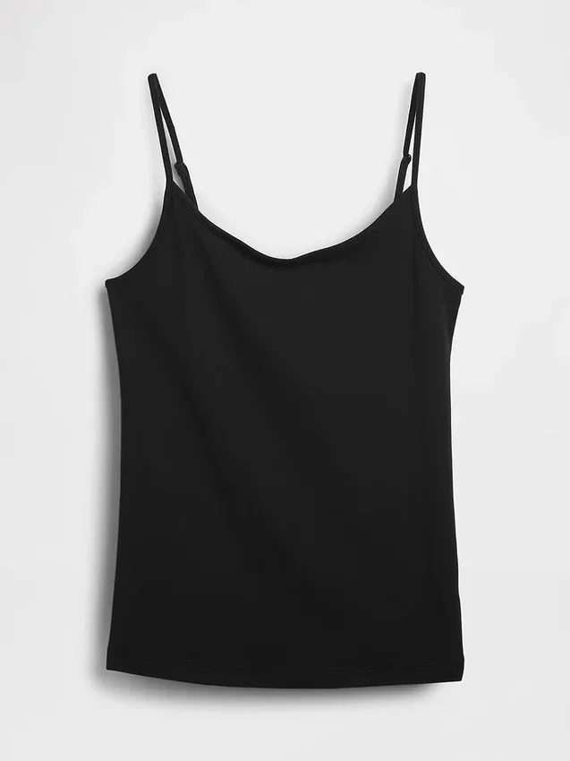 Camiseta sin mangas básica de punto tupido