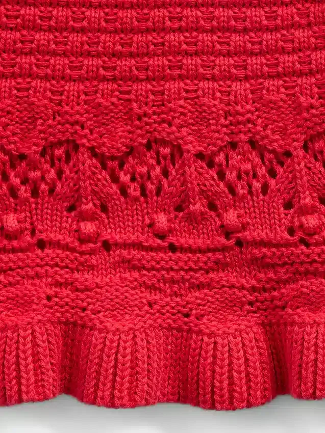Camiseta sin mangas con bordes festoneados de ganchillo para bebés y niños