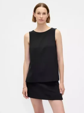 Camiseta sin mangas con cuello barco
