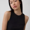 Camiseta sin mangas con cuello halter de punto elástico grueso